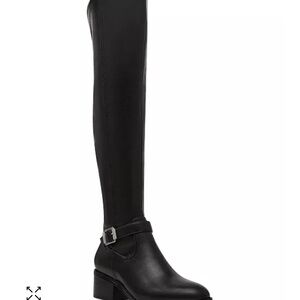 Dolce Vita Black Over the Knee Boots with Chunky Heel
